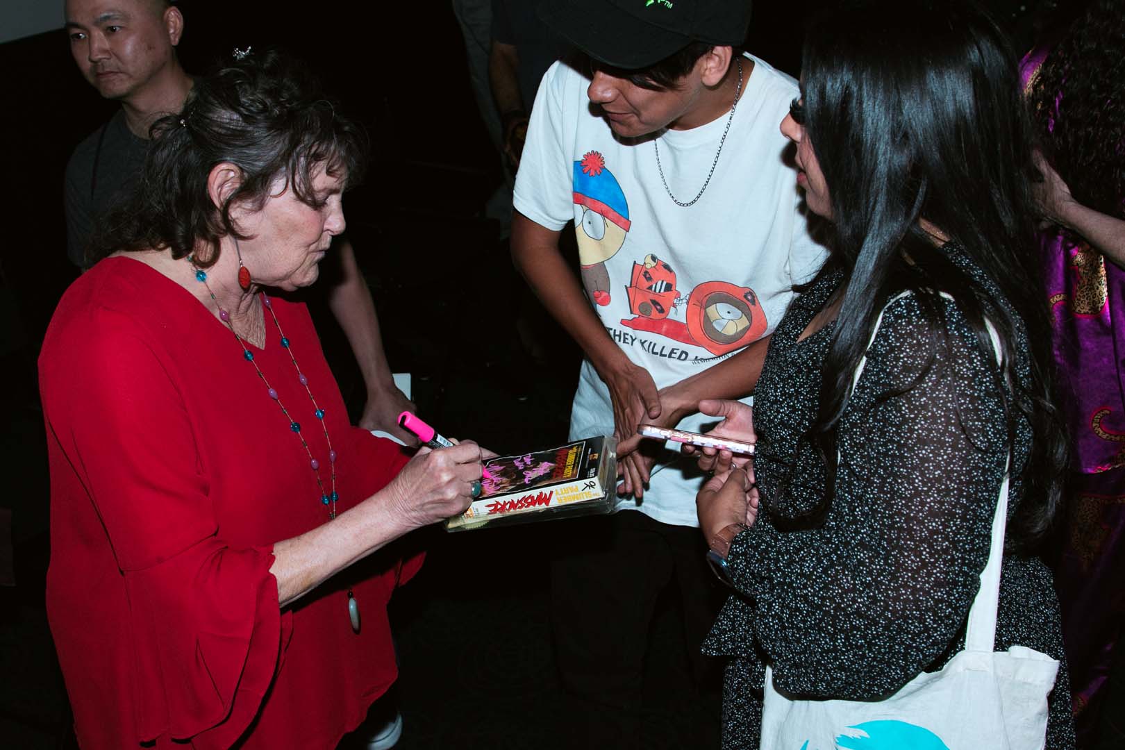 Michele Michaels signs autographs