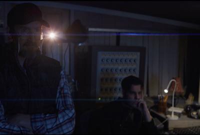 Wes Craven and Spencer listen to Will Helm scream