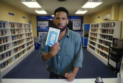 Michael Davis (Kyle Harvey) returning his cursed VHS tape.