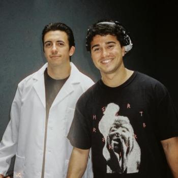 Director Joe Grode and producer Billy Tsiolis on the set of Mukbang